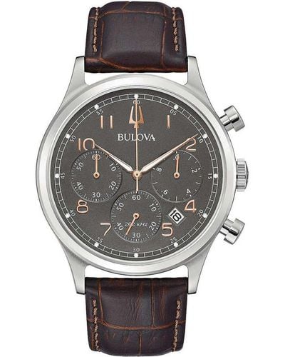 Bulova Precisionist Watch 96B356 Leather (Archived) - Grey