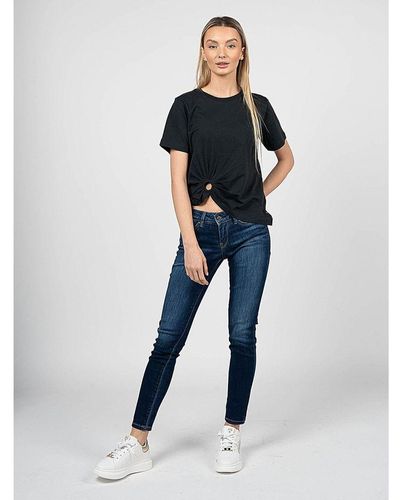 Pepe Jeans T-shirt Ross Vrouw Zwart - Blauw