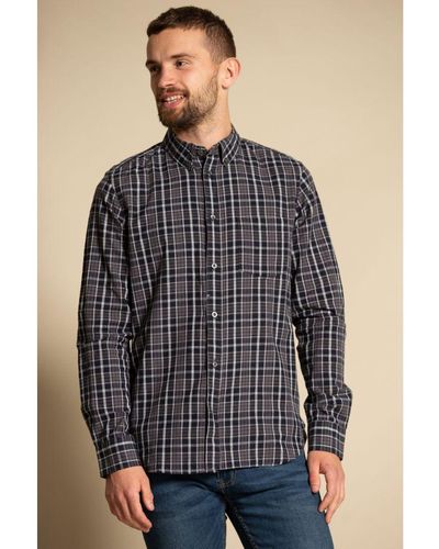 French Connection Cotton Long Sleeve Check Shirt - Blue