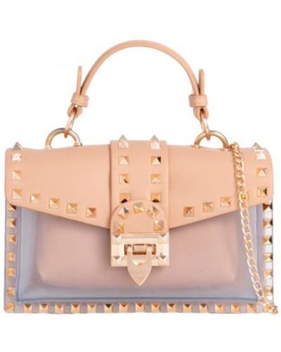 Where's That From 'Eutony' Small Bag With Pointed Studs And Transparent Detail - Pink