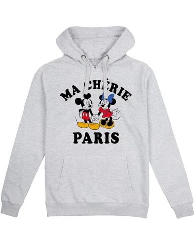 Disney Ladies Paris Mickey & Minnie Mouse Hoodie (Sports) - White