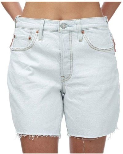 Levi's 's 501 Mid Thigh Shorts In Light Blue - Blauw