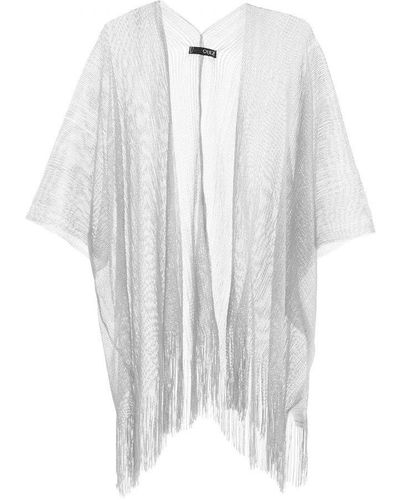 Quiz Fringe Kimono - White