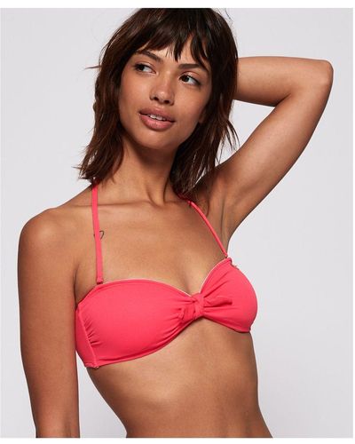 Superdry Picot Textured Bandeaubikinitop - Rood