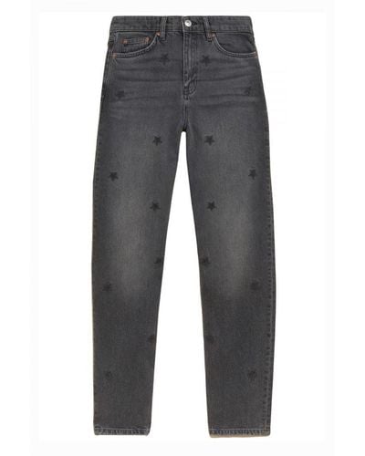 Marks & Spencer Boyfriend Star Ankle Grazer Jeans Cotton - Grey