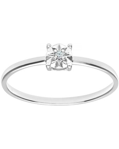 DIAMANT L'ÉTERNEL Dames 9ct Witgouden Illusie Set Diamanten Solitare Ring