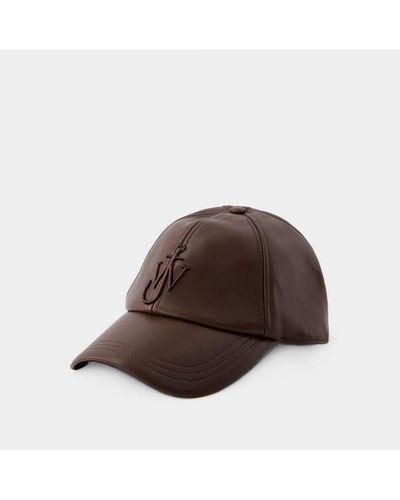 JW Anderson Baseball Cap - - Leather Calf Leather - Brown