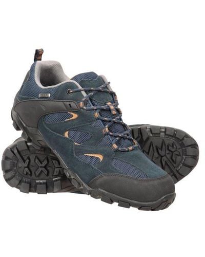 Mountain Warehouse Curlews Waterproof Suede Walking Shoes () - Blue