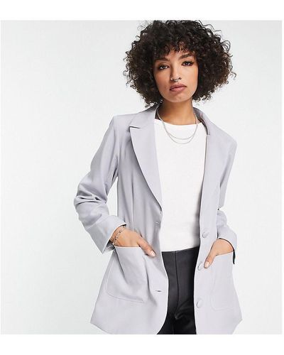 Missguided Tall Single Breasted Blazer - White