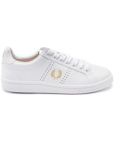 Fred Perry B721 White Leather Trainers
