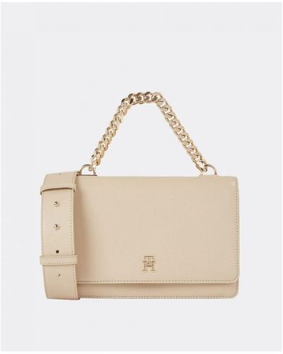 Tommy Hilfiger Th Refined Medium Crossover Bag - Natural