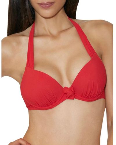 Aubade Er08 Ocean Bow Plunge Bikini Top - Red
