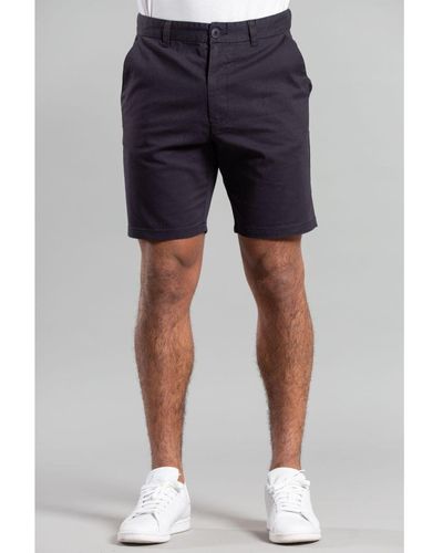 French Connection Navy Cotton Chino Shorts - Blue