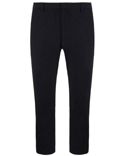 Armani Emporio Slim Fit Waffle Trousers Wool - Black