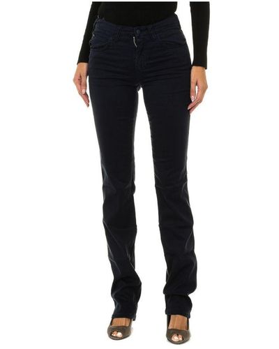 Armani Long Stretch Fabric Trousers 6y5j75-5n22z Woman Lyocell - Black