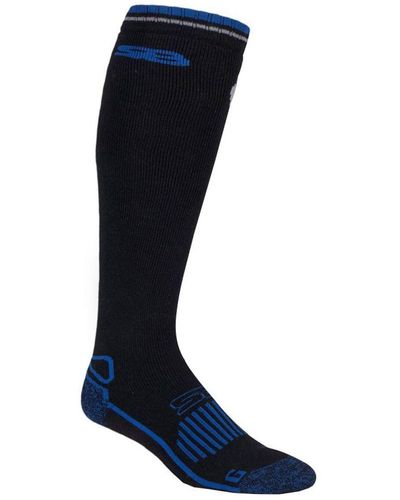Storm Bloc Extra Long Knee High Wool Blend Thermal Boot Socks For Wellies - Blue