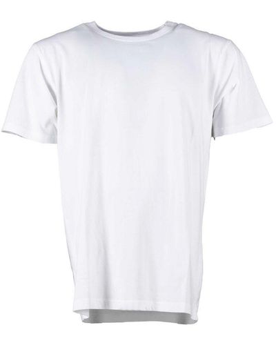 Bomboogie Rib T-shirt Met Ronde Hals - Wit