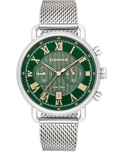 Thomas Earnshaw Investigator Multi-Function Dual Time Japanese Quartz Cavendish Watch Es-8194-33 - Green