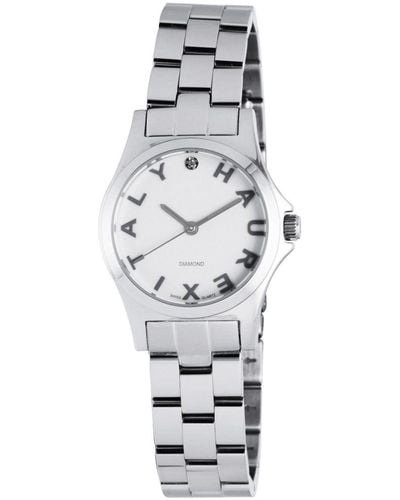 Haurex Italy 7A505Dss Diamond-Accented Mini City Stainless Steel Three Hands Watch - Grey
