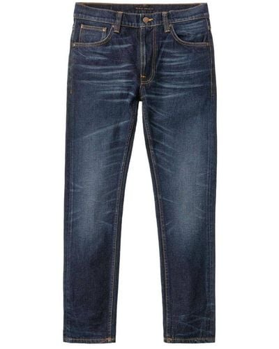 Nudie Jeans Tapered Fit Jeans Blue Thunder - Blauw