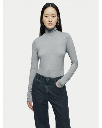 Jigsaw Lyocell Wool Polo Neck - Grey