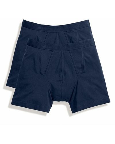 Fruit Of The Loom Classic Boxer Shorts (Pack Of 2) - Blue