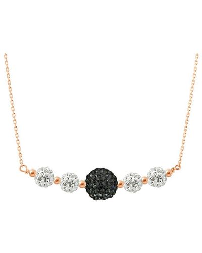 Diadema Crystal Necklace Preciosa Black Silver 925 - Wit