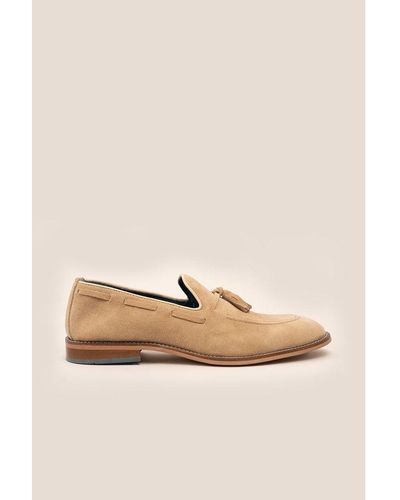 Oswin Hyde Issac Suede Modern Loafer With Comfort Sole - Natural