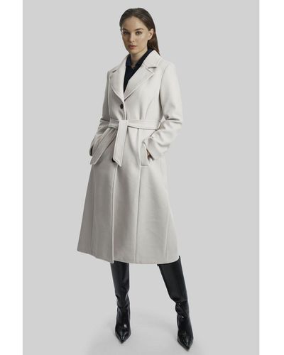 James Lakeland Three Buttons Belted Coat - Grey