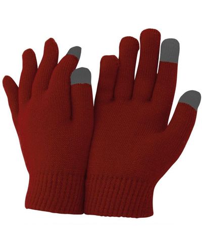 floso Mens/s Iphone/ipad Mobile Touch Screen Winter Magic Gloves (ossenbloed) - Rood