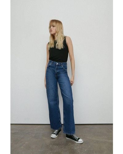 Warehouse 76S Denim Authentic Wide Leg Jeans - Blue
