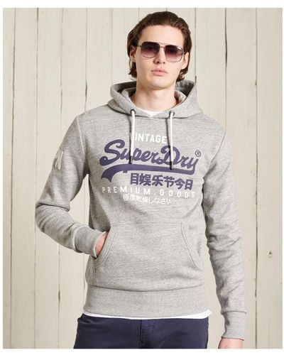 Mens grey superdry hoodie sale