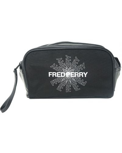 Fred Perry Graphic Print Washbag Bag - Black