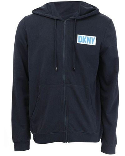 DKNY Iceman Hooded Lounge Top In Blauw