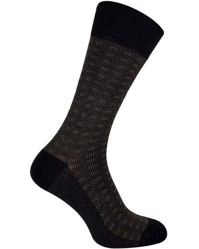 Sock Snob Patterned Design Formal Bamboo Dress Socks - Style 11 Cotton - Black