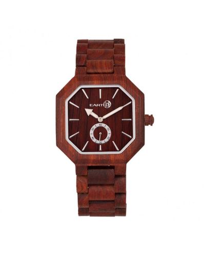 Earth Wood Acadia Bracelet Watch - Red