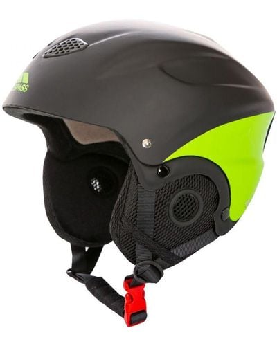 Trespass Volwassenen Skyhigh Beschermende Sneeuwsport Helm (zwart/groen)