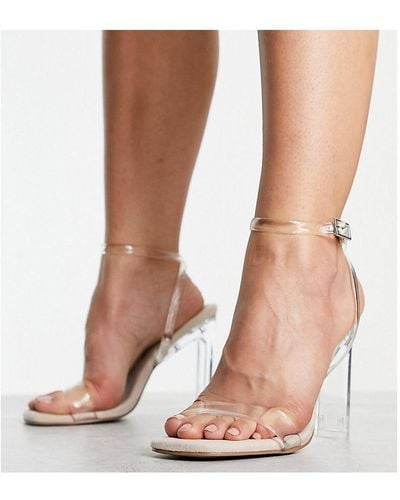ASOS Wide Fit Norton Clear Barely There Heeled Sandals - Multicolour