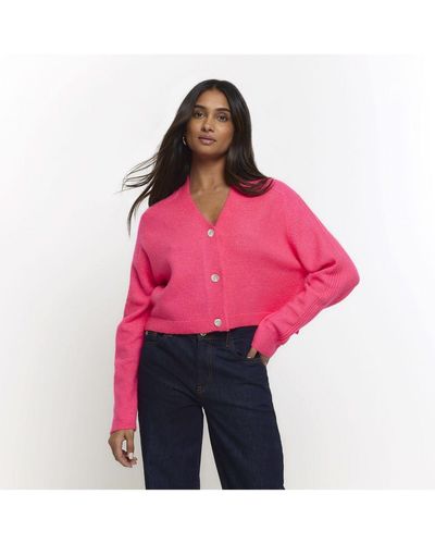 River Island Cardigan Cropped - Red