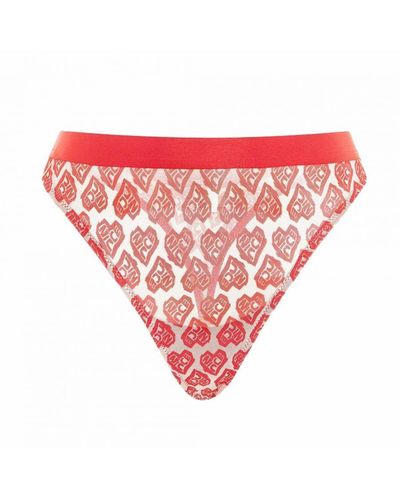 Nicce London Contrasting/ Aop Heart Thong Underwear 211 2 15 10 0469 Cotton - Pink