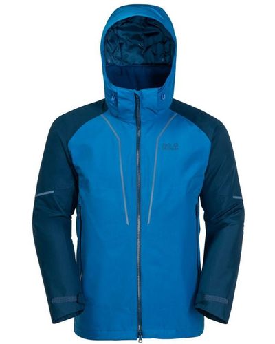 Jack Wolfskin Escalente Trial Waterproof Windproof Jacket Coat - Blue