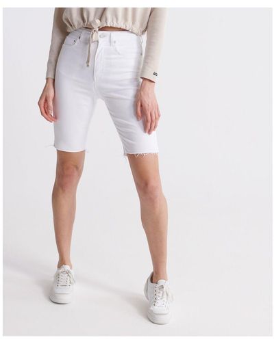 Superdry Kari Long Line Shorts Cotton - White