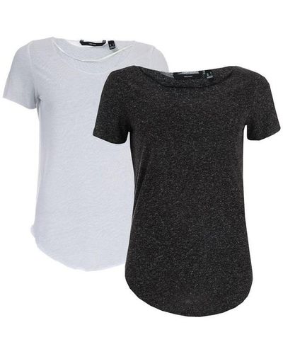 Vero Moda Lua T-shirt Voor , Set Van 2, Zwart En Wit
