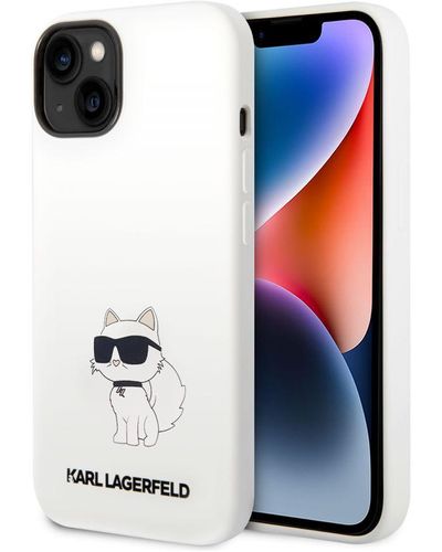 Karl Lagerfeld Iphone 14 Liquid Silicone Phone Case - Blue