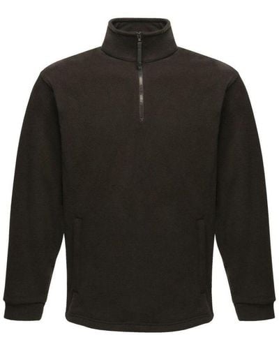 Regatta Geweldige Outdoors Thor Overhead Half Zip Anti-pluis Fleece Sweater (170 Gsm) (zwart)