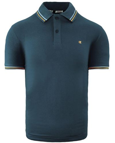 Champion Heritage Fit Navy Polo Shirt Cotton - Blue