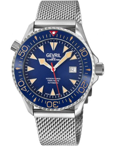Gevril Hudson Yards Swiss Automatic Dial Watch - Blue