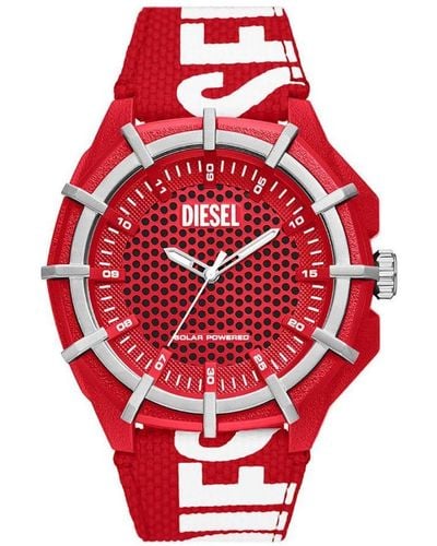 DIESEL Framed Watch Dz4621 Fabric - Red