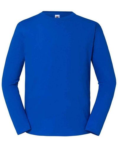 Fruit Of The Loom Iconic Long-Sleeved T-Shirt (Royal) Cotton - Blue