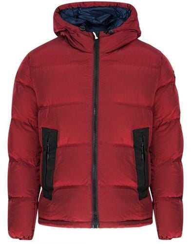 Champion Branded Hooded Padded Jacket Polyamide - Red